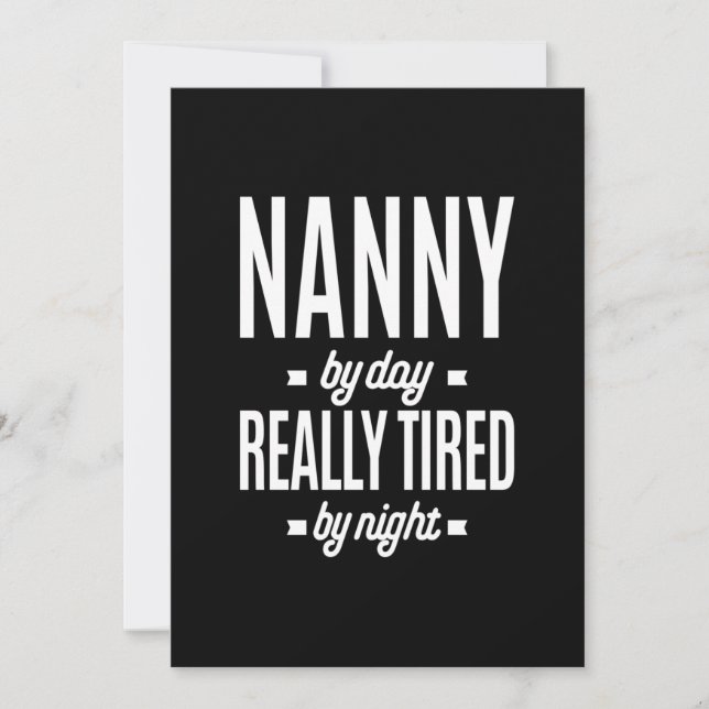 Nanny by Day Verkligen Tight by night Inbjudningar (Framsida)