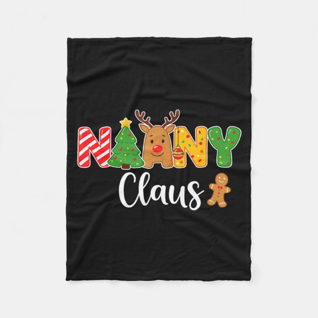 Nanny Claus Funny For Christmas With Reindeer And  Fleecefilt (Framsidan)