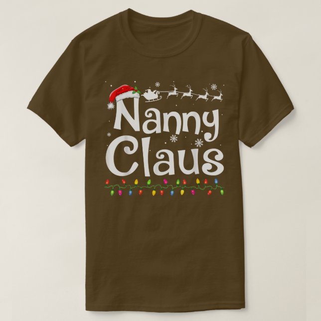 Nanny Claus Funny Grandma Santa Pajamas jul  T Shirt (Design framsida)