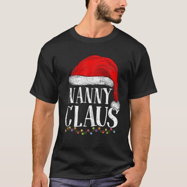 Nanny Claus jul Funny Pajamas Jultomten T Shirt (Framsida)