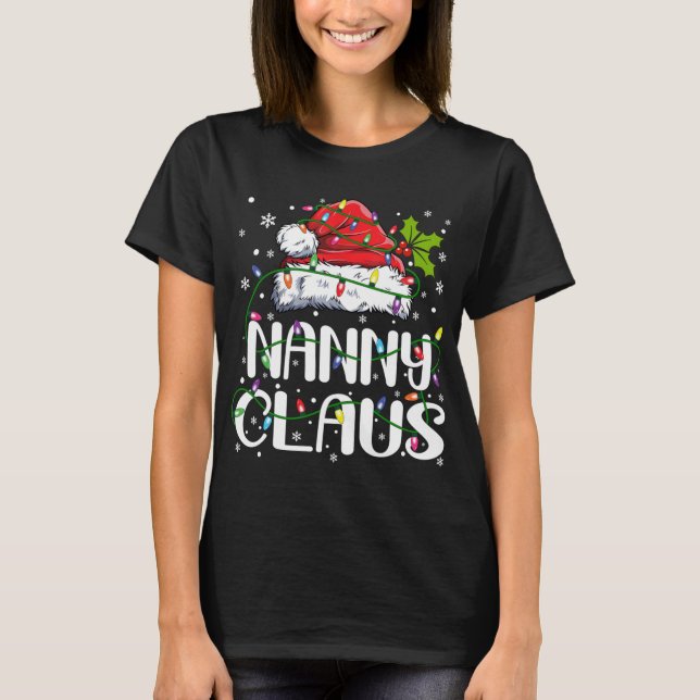 Nanny Claus jul Ljus Pajama Family Matchin T Shirt (Framsida)