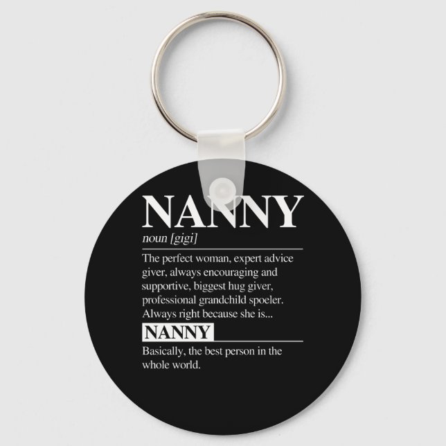 Nanny Definition Grandma Mor Day Gifts Women Nyckelring (Framsida)