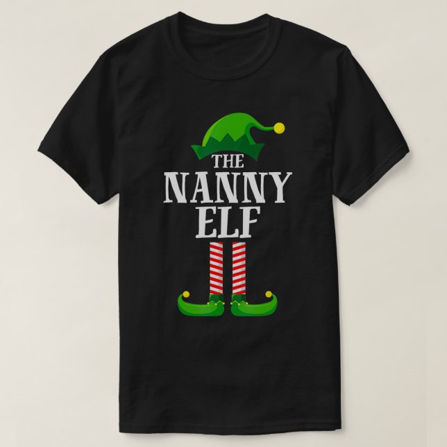 Nanny Elf Matching Family Group jul Party T Shirt (Design framsida)