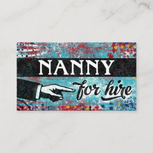 Nanny For Reer Affärskorts - Blue Red Visitkort