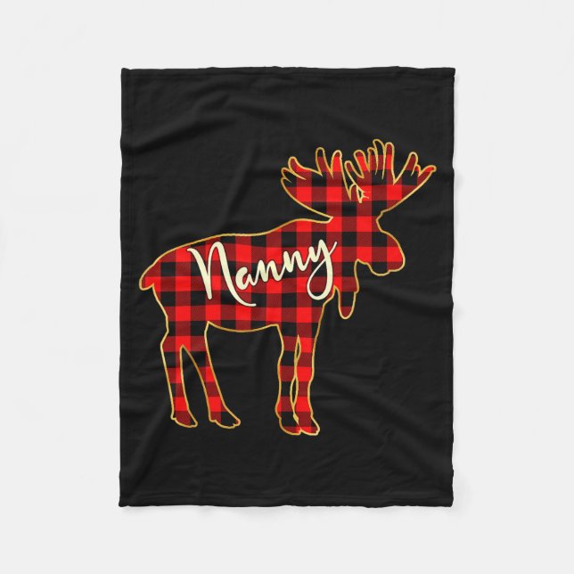 Nanny Moose _ Buffalo Red Plaid Family Christmas  Fleecefilt (Framsidan)