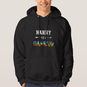 Nanny of a Warrior Autism Awareness Family Support Hoodie