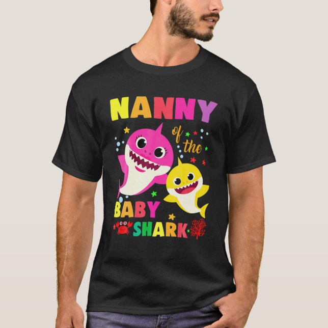 Nanny of the Baby Shark Birthday Momnanny my Shark T Shirt (Framsida)