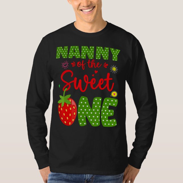 Nanny of the Birthday One Strawberry 1st Fruit Bd T Shirt (Framsida)