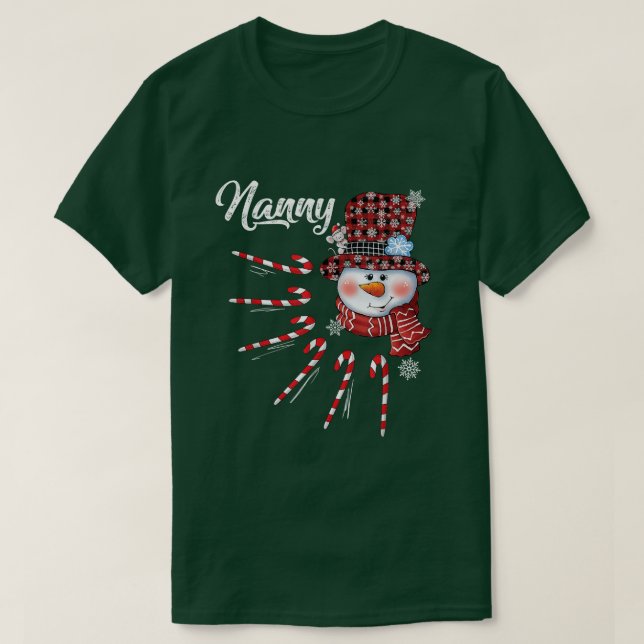 Nanny Snögubbe Candy cane jul Red Play Hat 9 T Shirt (Design framsida)