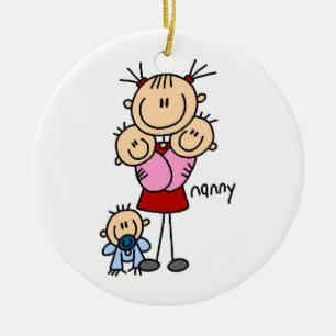Nanny Stick figur Julgransprydnad Keramik