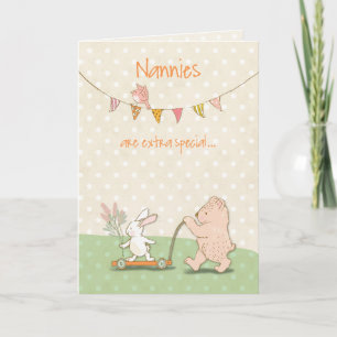 Nanny Tack Bear och Bunny Kort
