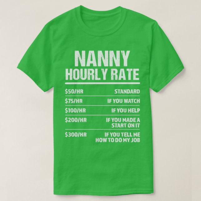 Nanny Timly Rate Funny Birthday Gift T Shirt (Design framsida)