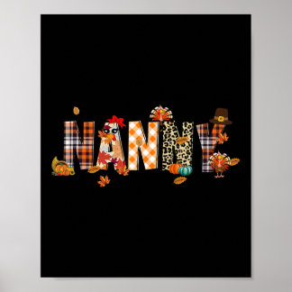 Nanny Turkiet Retro Höst Autumn Leopard Tackgivnin Poster