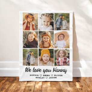 Nanny Vi Kärlek du lyssnar på Modern Photo Collage Fleecefilt