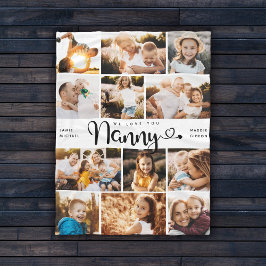 Nanny Vi Kärlek du lyssnar på Modern Photo Collage Fleecefilt