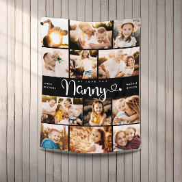 Nanny Vi Kärlek du lyssnar på Modern Photo Collage Fleecefilt