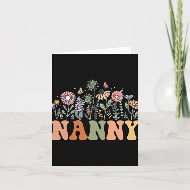 Nanny Wildflower Floral Birthday Baby Shower New N Kort (Framsida)