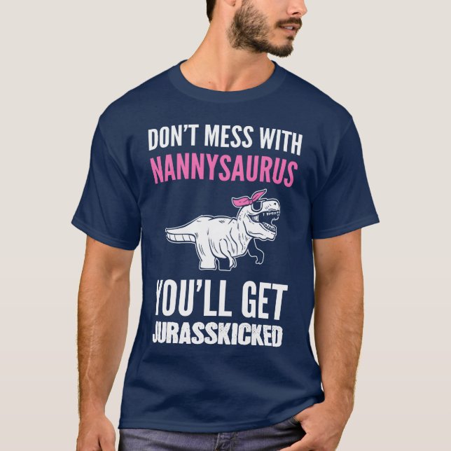 Nannysaurus barnomsorgsarbetare present pojke t shirt (Framsida)