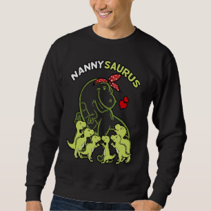 Nannysaurus Barnvakt 6 Barn Dinosaurie Mors Dag Lång Ärmad Tröja