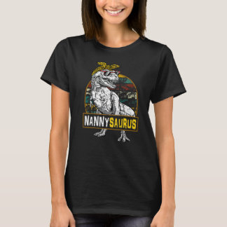 Nannysaurus Leopard Rex Dinosaur Nanny Saurus Moth T Shirt