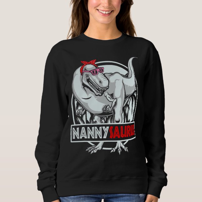 Nannysaurus Rex Dinosaur Mors dag T Shirt (Framsida)
