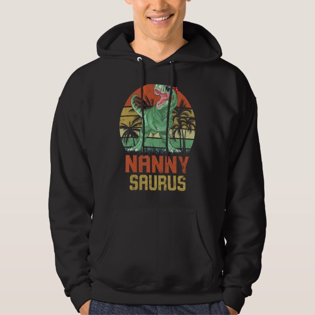 Nannysaurus Rex Dinosaur Nanny Saurus Family Match Hoodie (Framsida)