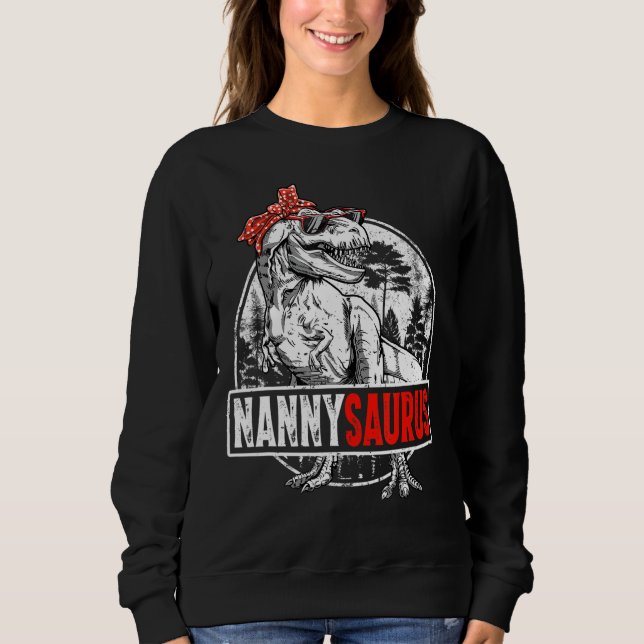 Nannysaurus Rex Dinosaurs Bandana Saurus Family Mo T Shirt (Framsida)