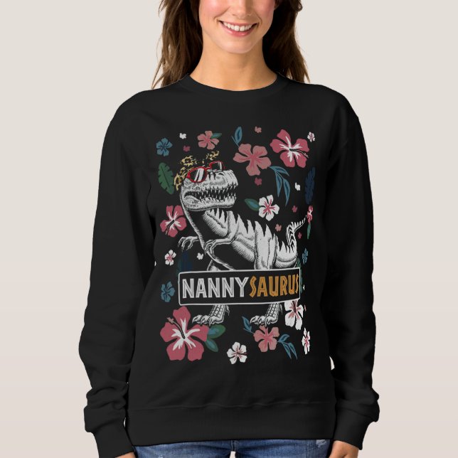 Nannysaurus Rex Grandma Dinosaur Rex Nanny Saurus T Shirt (Framsida)