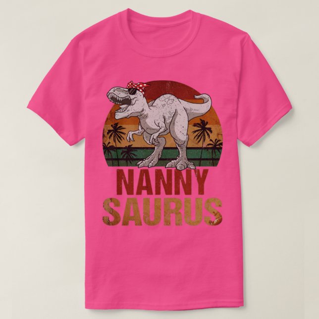Nannysaurus T Rex Dinosaur Nanny Saurus Vintage Shirt (Design framsida)