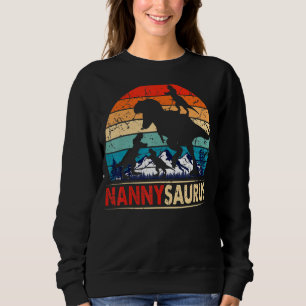 Nannysaurus T Rex Nanny Dinosaur 3 Kids Funny Moth Shirt