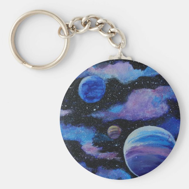 Nanosecond Space Stars Nebula Nyckelring (Framsidan)