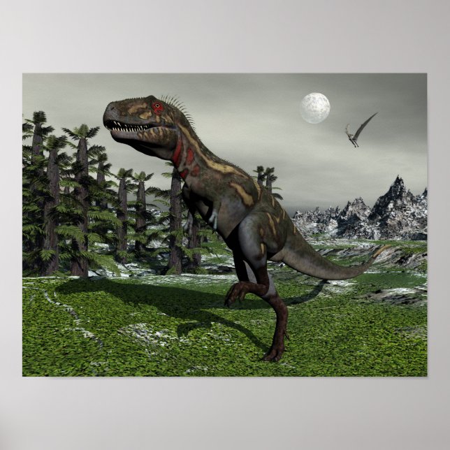 Nanotyrannus dinosaur - 3D-rendering Poster (Framsidan)