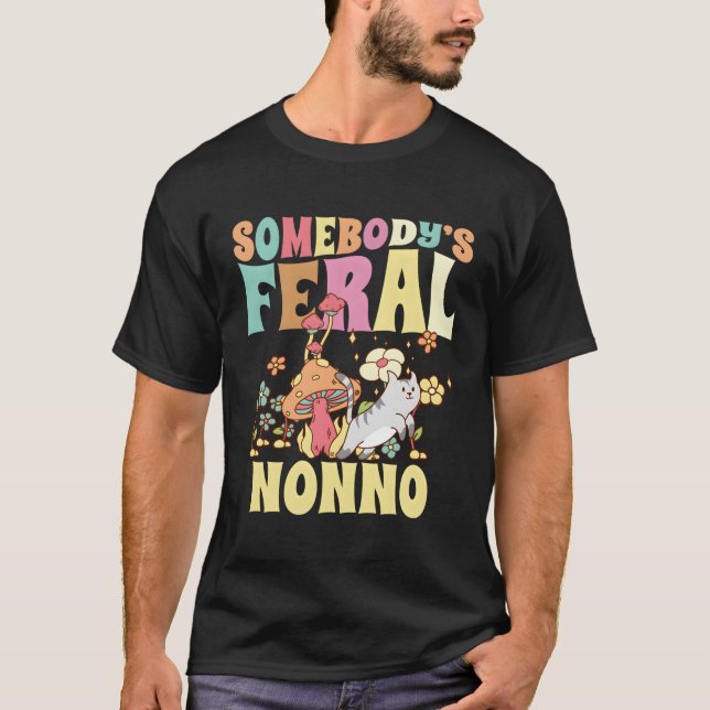 Nån's Feral Nonno Italiana Grandpa Vild Family T Shirt (Framsida)