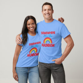 Nånstans böjde över regnbågen t shirt