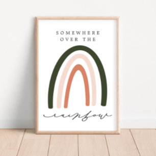 Nånstans över regnbågens Nursery Decor Poster