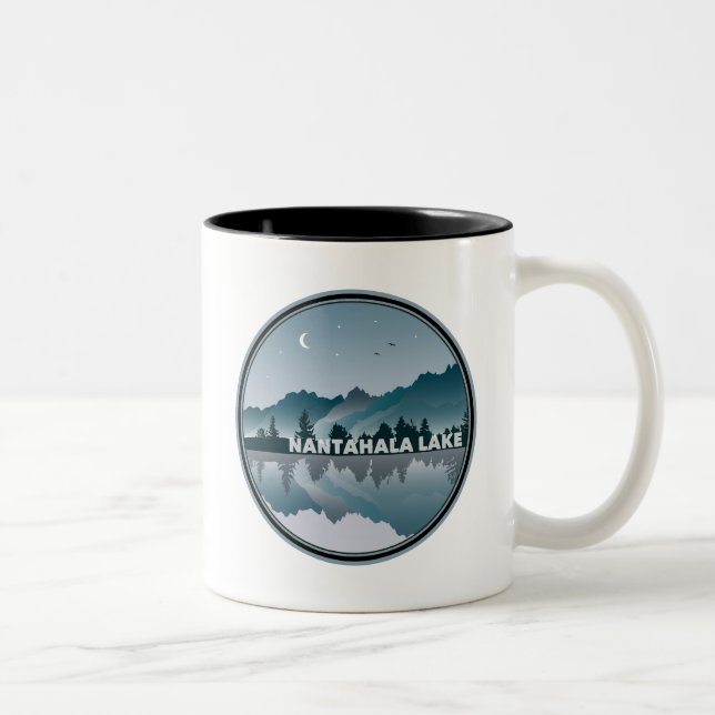 Nantahala Lake North Carolina Reflektion Två-Tonad Mugg (Höger)