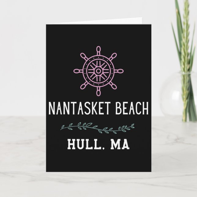 Nantasket Beach Trendig Hull Machusetts Semester R Kort (Framsida)