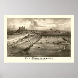 Nantasket strand, panorama- karta för MORSOR - Poster