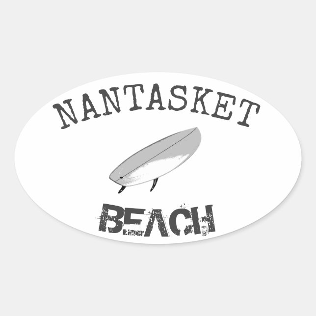 Nantasket-strandsurfare Ovalt Klistermärke (Framsida)