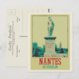 Nantes Du Guesclin statue Frankrike Vykort