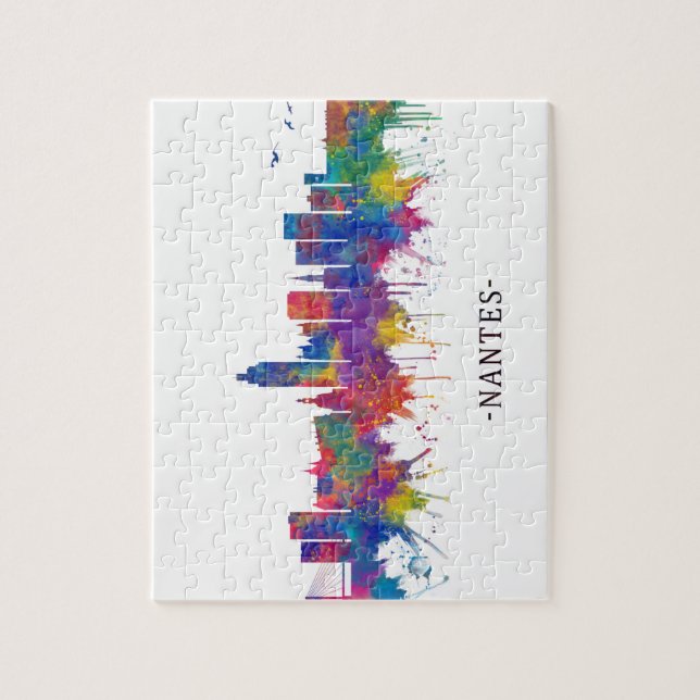 Nantes Frankrike Skyline Pussel (Vertikal)