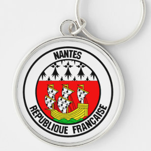 Nantes Round Emblem Rund Silverfärgad Nyckelring