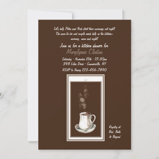 Nånting är inbjudan till Brewing Shower (Framsida)