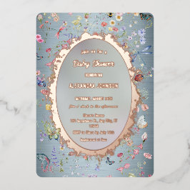 Nånting Blue Baby Shower Foil-inbjudan