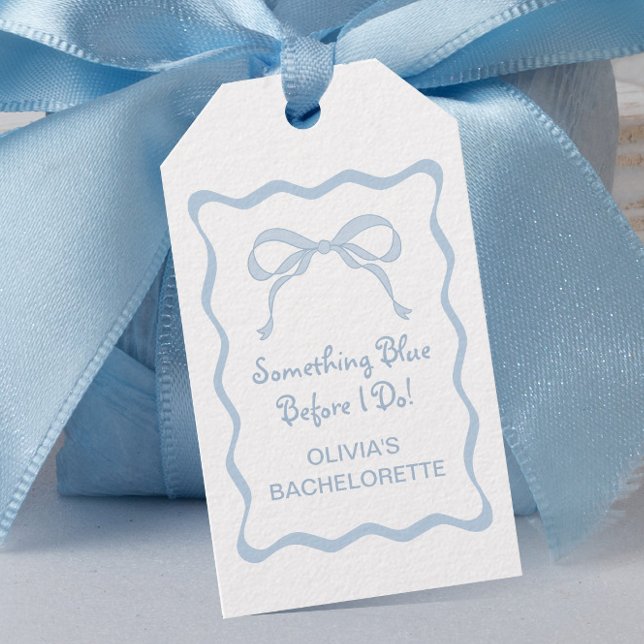 Nånting Blue Bachelorette Party Favor Presentetikett (Skapare uppladdad)