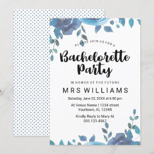 Nånting Blue Bachelorette Party-inbjudan Inbjudningar