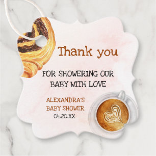 Nånting Sweet är Brewing Watercolor Baby Shower Gåvor Etiketter