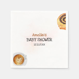 Nånting Sweet är Brewing Watercolor Baby Shower Pappersservett