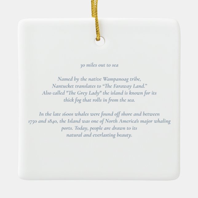 Nantucket 30 miles ut till Sea Ceramic Ornament (Framsida)