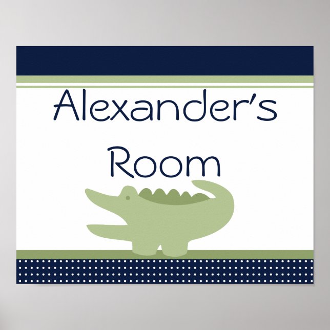 Nantucket Alligator Poster Art Print Sign (Framsidan)